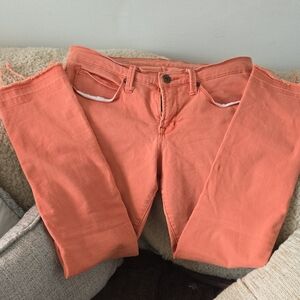 Vibrant Orange Skinny Pants with Soft Texture Sz 30